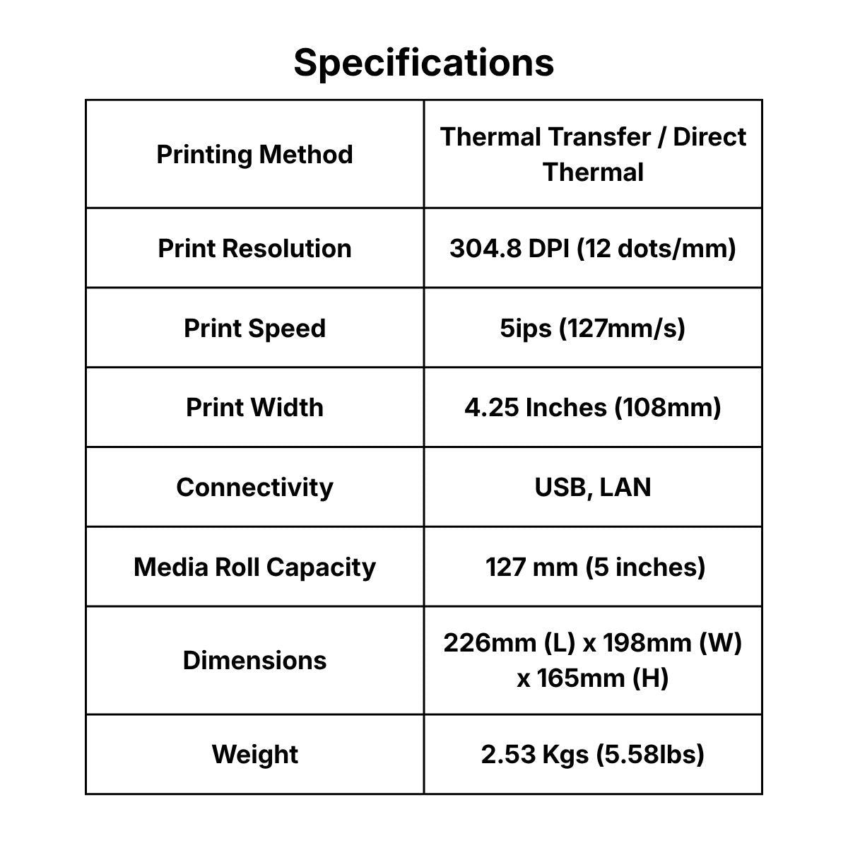 HPRT HT500 Desktop Barcode Label Printer – 300 dpi