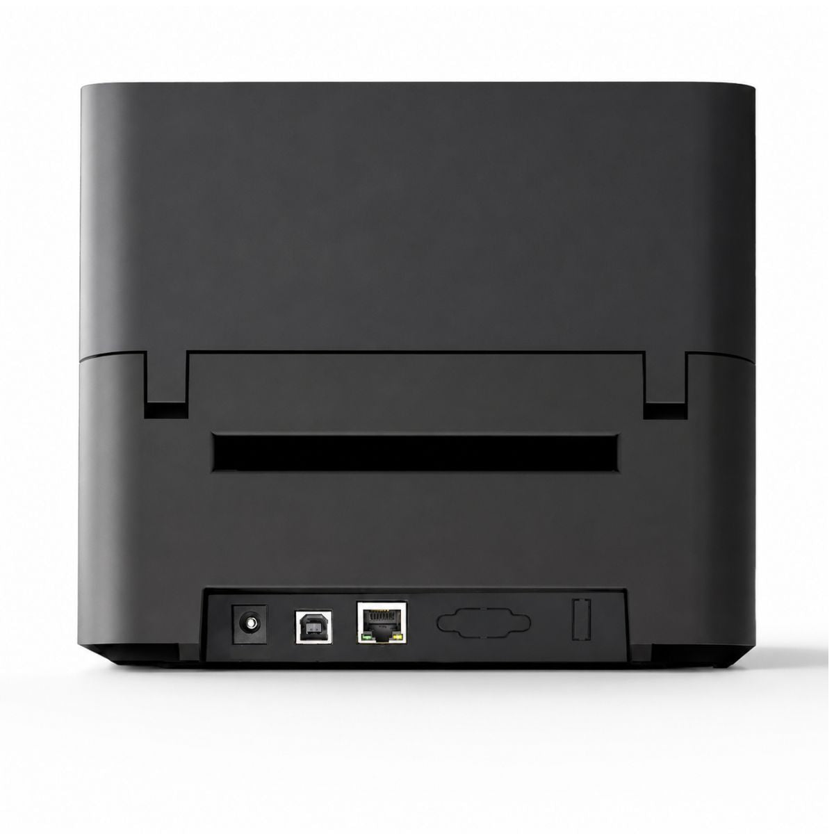 HPRT HT500 203 dpi desktop printer back view showing USB and Ethernet ports